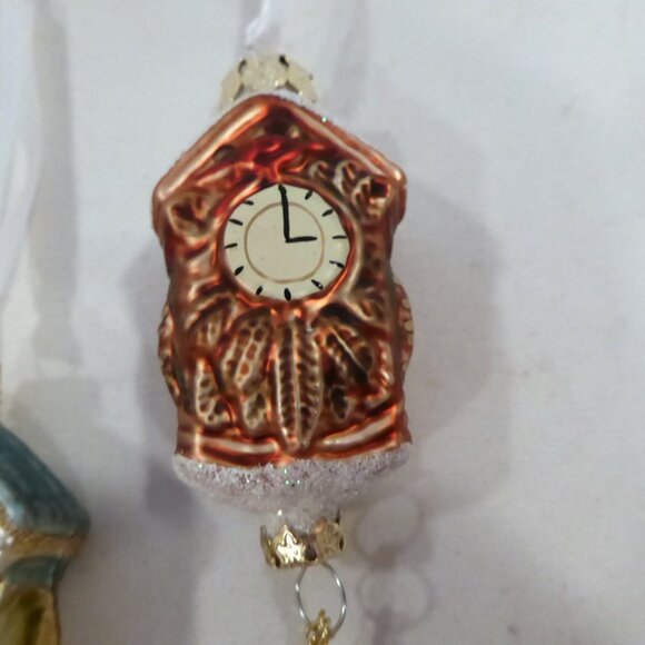 NEW 7.5” CUCKCOO CLOCK GERMAN GLASS CHRISTMAS LOT OF 4 - Picture 3 of 13
